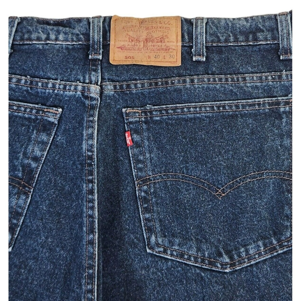 Vintage 90s Levi's 505 Straight Jeans Men's 40x30* Blue Denim Made in USA - Picture 5 of 14